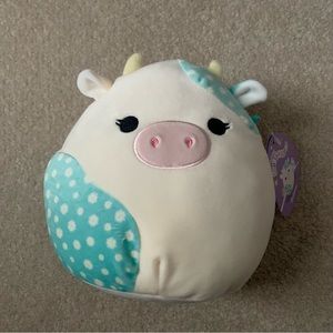 nwt 8” squishmallow belana cow spring easter flowers daisy pastel teal spring